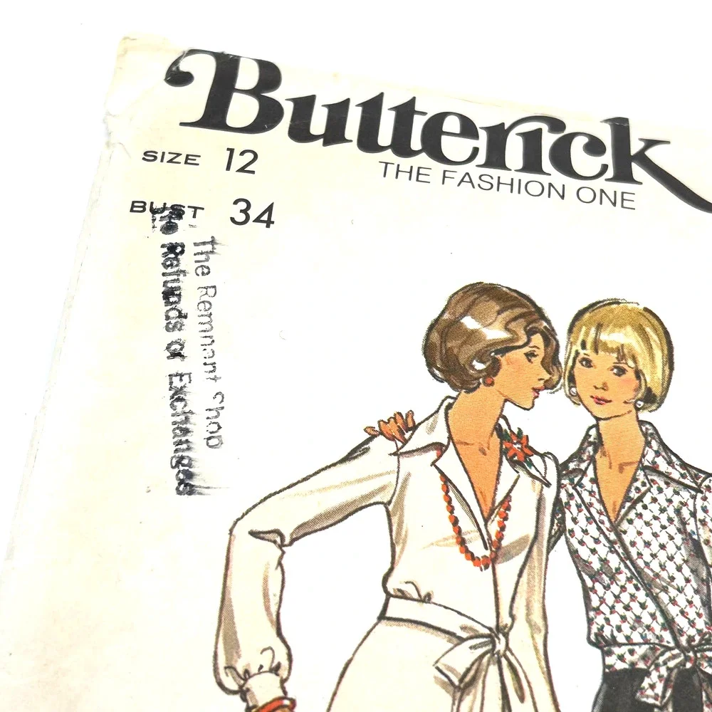 Butterick Vintage 1970's Pattern #3022 Evening Blouse And Pants Size 12 HTF RARE